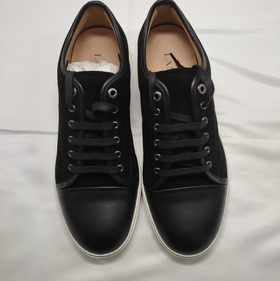 Lanvin Men's Sneakers, DBB1 Suede & Black Patent Leather - Picture 3 of 16